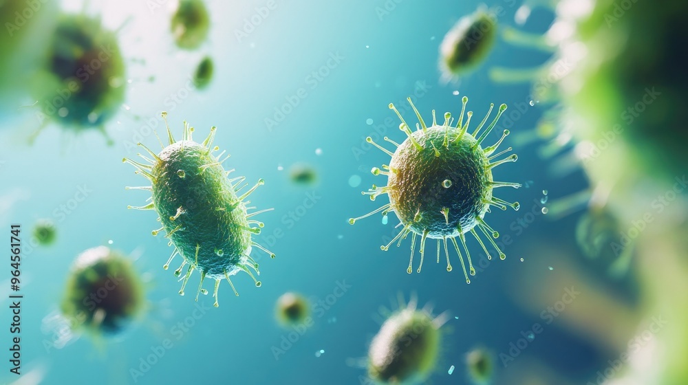 Digital germs with clear background and text space Digital germs with clear background and text space