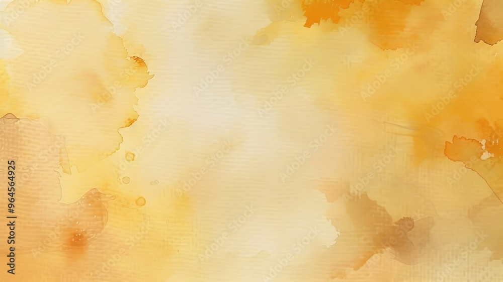 Obraz premium A magnificent texture of a golden watercolor forms a captivating background. The golden hue shimmers and glows, creating a luxurious and warm feel. The texture is rich and unique, with the watercolor 