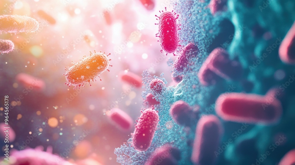 High-resolution image of germs on a lab slide with empty space High-resolution image of germs on a lab slide with empty space