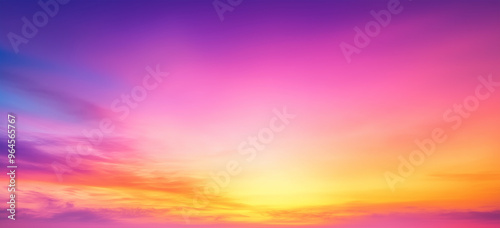 Orange, Pink, and Yellow Sunset Sky with Gradient Colors – Ethereal Summer Twilight Horizon with Fiery Clouds