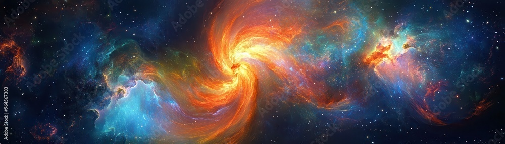 A stunning cosmic swirl of vibrant colors and starry background, illustrating the beauty of the universe and its mysteries. A stunning cosmic swirl of vibrant colors and starry background, illustrating the beauty of the universe and its mysteries.