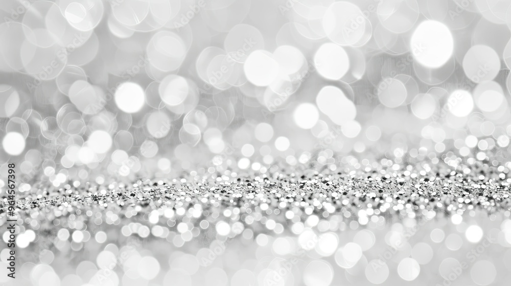 A shimmering silver background filled with soft bokeh lights, creating a festive and elegant atmosphere. A shimmering silver background filled with soft bokeh lights, creating a festive and elegant atmosphere.