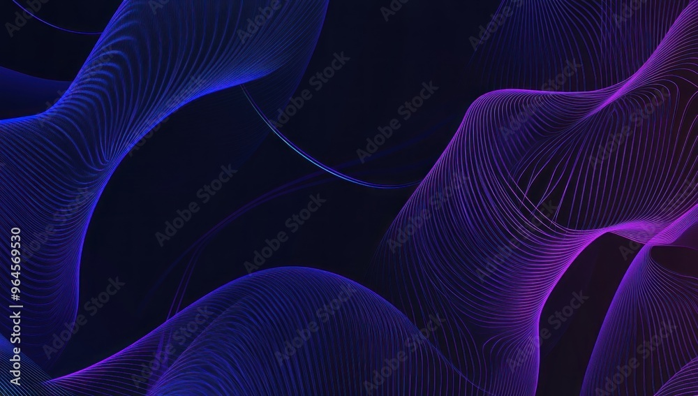 Fototapeta premium Abstract Swirling Lines with Blue and Purple Hues