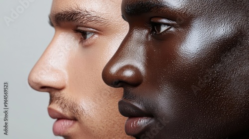 Symmetry in Melanin Production, Explore how melanin, the pigment responsible for skin color, is produced symmetrically across the body to maintain even skin tone and protection from UV radiation photo