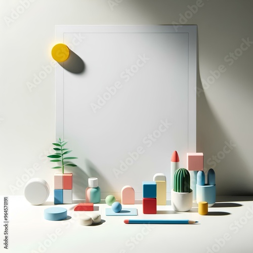 palette with brushes and paint