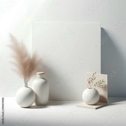 3d rendered illustration of an empty white box