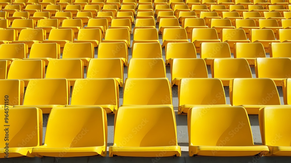 Fototapeta premium Rows of Yellow Stadium Seats
