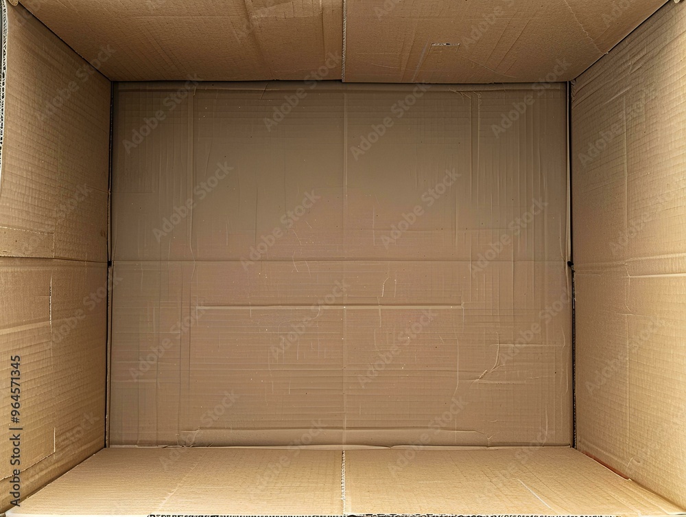 43 Inch Empty Box A flat, empty cardboard box with the top and bottom edges of its ...