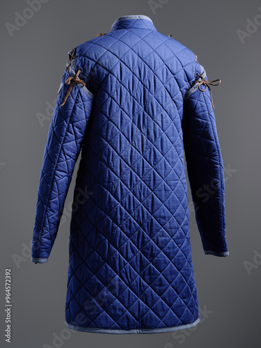 Historical fashion. Medieval knight cloth. Padded jacket gambeson. photo