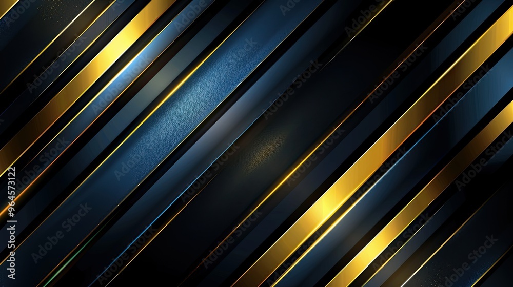 A sleek abstract design featuring diagonal lines in shades of blue and gold, ideal for backgrounds or modern graphics.
