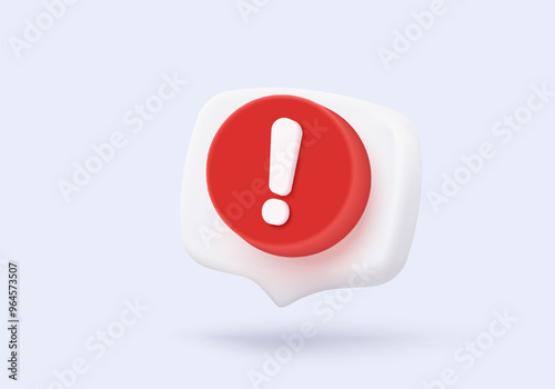 3d red danger attention for help or emergency notice alert on rescue warning. loud alert important for security urgency concept. 3d warning urgent buttons icon vector render illustration