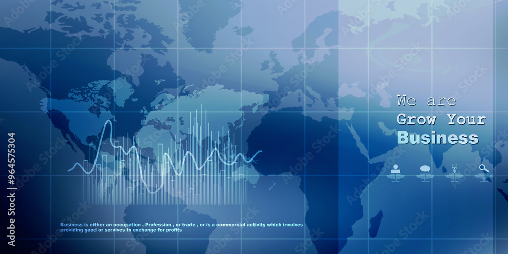 2d illustration Stock market online business concept. business Graph 2d illustration Stock market online business concept. business Graph