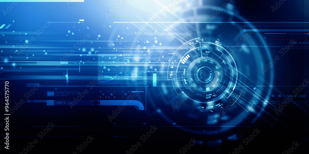 2d illustration Abstract futuristic electronic circuit technology background 2d illustration Abstract futuristic electronic circuit technology background