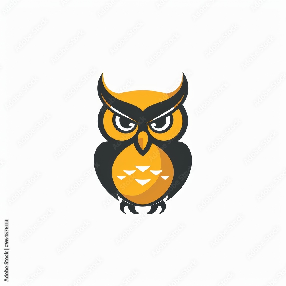 simple owl logo design with vector concept on white background