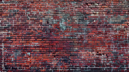 Red brick wall texture on building, suitable for interior design. photo