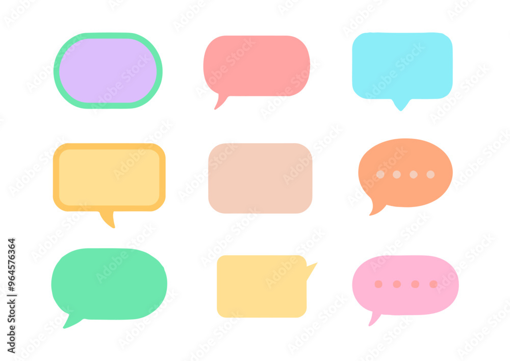 Collection of Speech Bubble set. Talk bubble. Blank empty vector white speech bubbles. Speak bubble text, cartoon chatting box, message box Collection of Speech Bubble set. Talk bubble. Blank empty vector white speech bubbles. Speak bubble text, cartoon chatting box, message box