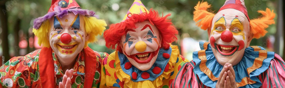 At the colorful circus festival, clowns laughter and entertainment with playful humor and their whimsical costumes.
At the colorful circus festival, clowns laughter and entertainment with playful humor and their whimsical costumes.