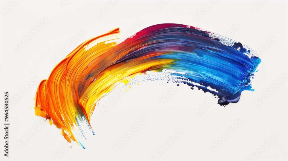 Abstract stroke of vibrant paint on white background Abstract stroke of vibrant paint on white background