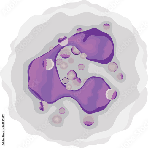Neutrophil or White Blood Cell Type Illustration Isolated on White Background