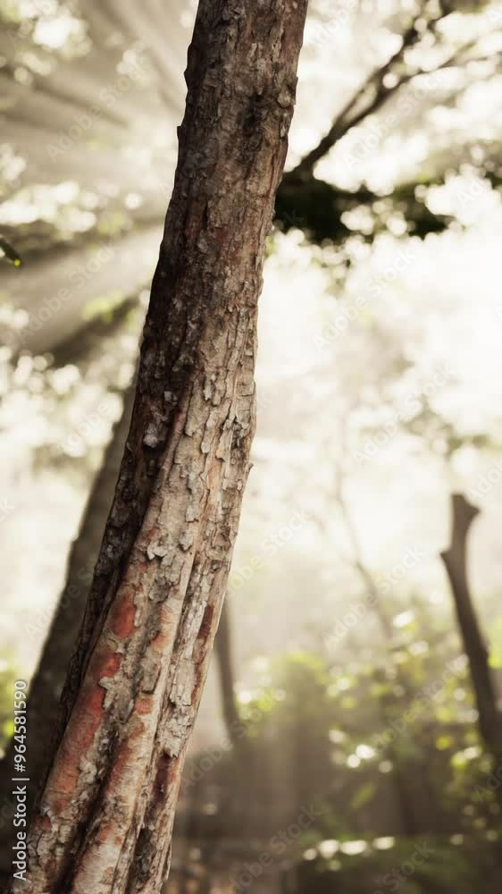 The sun shines through the dense canopy of trees in the forest, creating a beautiful play of light and shadow on the forest floor. The sun shines through the dense canopy of trees in the forest, creating a beautiful play of light and shadow on the forest floor.