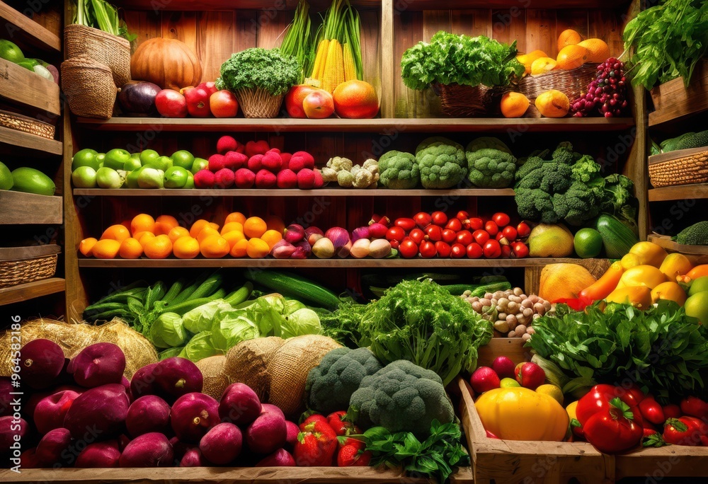 vibrant shelves brimming nutritious food options colorful produce displayed inviting arrangement, shelf, nutrition, fresh, healthy, vegetables, fruits, grains vibrant shelves brimming nutritious food options colorful produce displayed inviting arrangement, shelf, nutrition, fresh, healthy, vegetables, fruits, grains