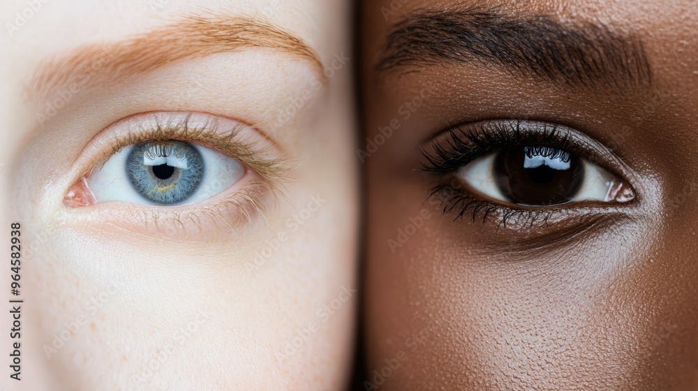 Naklejka premium Symmetry in Melanin Production, Explore how melanin, the pigment responsible for skin color, is produced symmetrically across the body to maintain even skin tone and protection from UV radiation