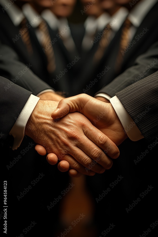 Two business professionals shaking hands, symbolizing agreement and partnership. Two business professionals shaking hands, symbolizing agreement and partnership.