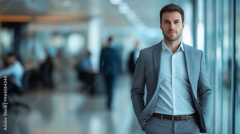Business man with blur background Business man with blur background