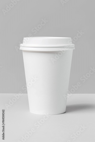 Simple white paper takeout coffee cup