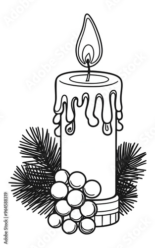 christmas candle sketch