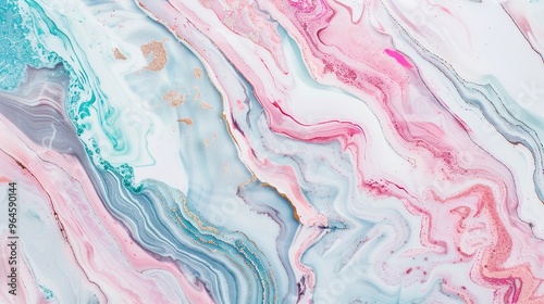A captivating texture of marble forms a colorful background. The marble shows unique patterns and swirls, with a variety of colors blending together. This background has a rich and luxurious feel, wit
