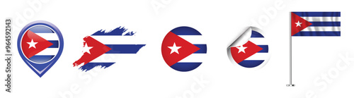Collection of various Cuba flags.