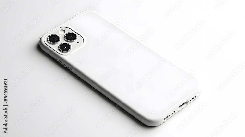Simple Phone Case: A plain, white phone case with a minimalist design, lying flat on a white background, with crisp shadows for definition.
Simple Phone Case: A plain, white phone case with a minimalist design, lying flat on a white background, with crisp shadows for definition.