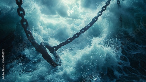 Stormy Ocean with Heavy Chains Symbolizing Risk Management and Mitigation in Turbulent Times