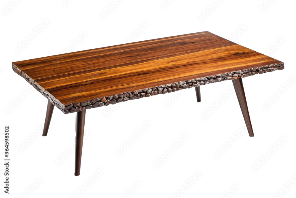 Coffee table, full body, isolated, white background, stock photograph style, showcasing individual grain of wood texture, clean shadows emphasize modern design, ultra HD, minimalistic approach Coffee table, full body, isolated, white background, stock photograph style, showcasing individual grain of wood texture, clean shadows emphasize modern design, ultra HD, minimalistic approach