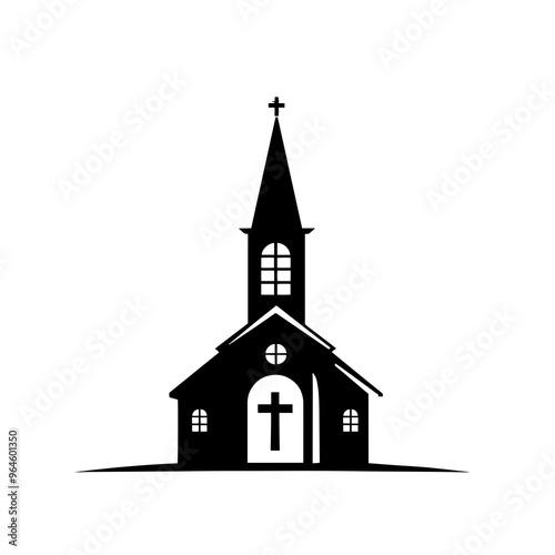 minimalist church logo vector art silhouette icon