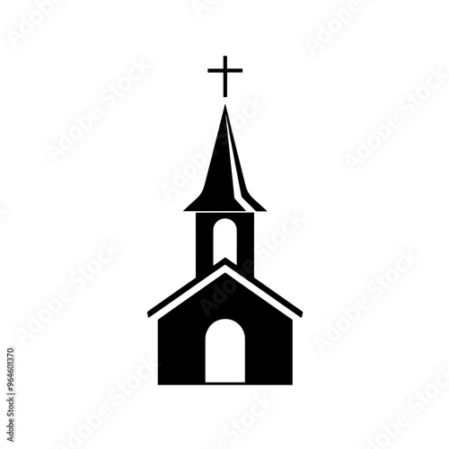 minimalist church logo vector art silhouette icon