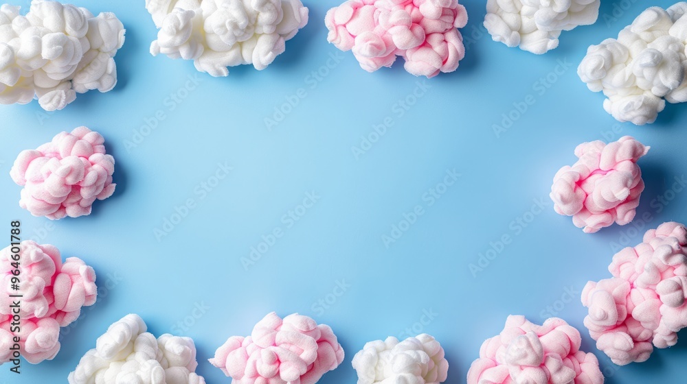 Frame Border Background of Cloud Computing Concept with Fluffy Clouds on Blue Sky Frame Border Background of Cloud Computing Concept with Fluffy Clouds on Blue Sky