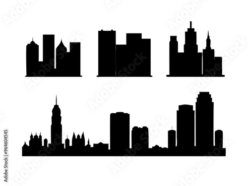 skyline silhouette, silhouettes-of-modern-city-skylines-in-black