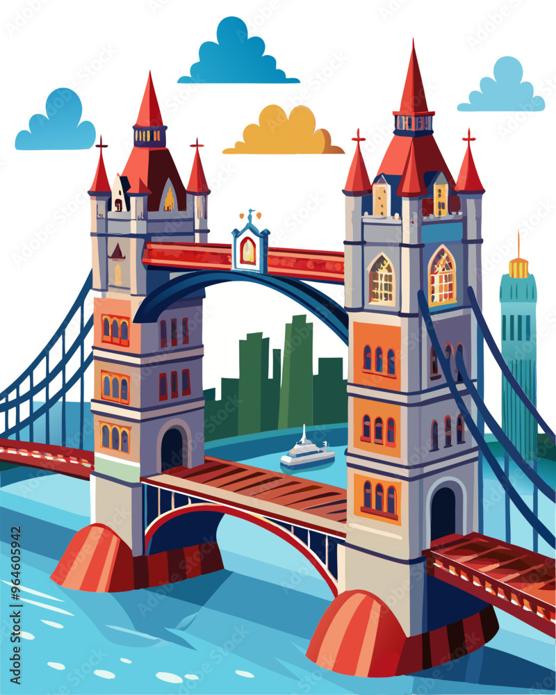 Fototapeta premium london bridge vector art, london bridge illustration, graphics london bridge icon