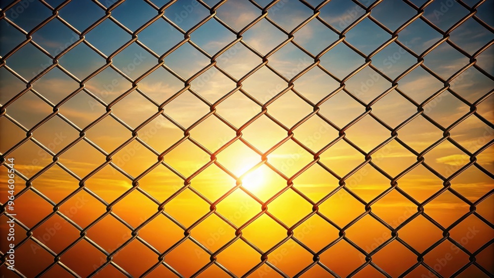 Chain link fence silhouette background with metal wire mesh pattern Chain link fence silhouette background with metal wire mesh pattern