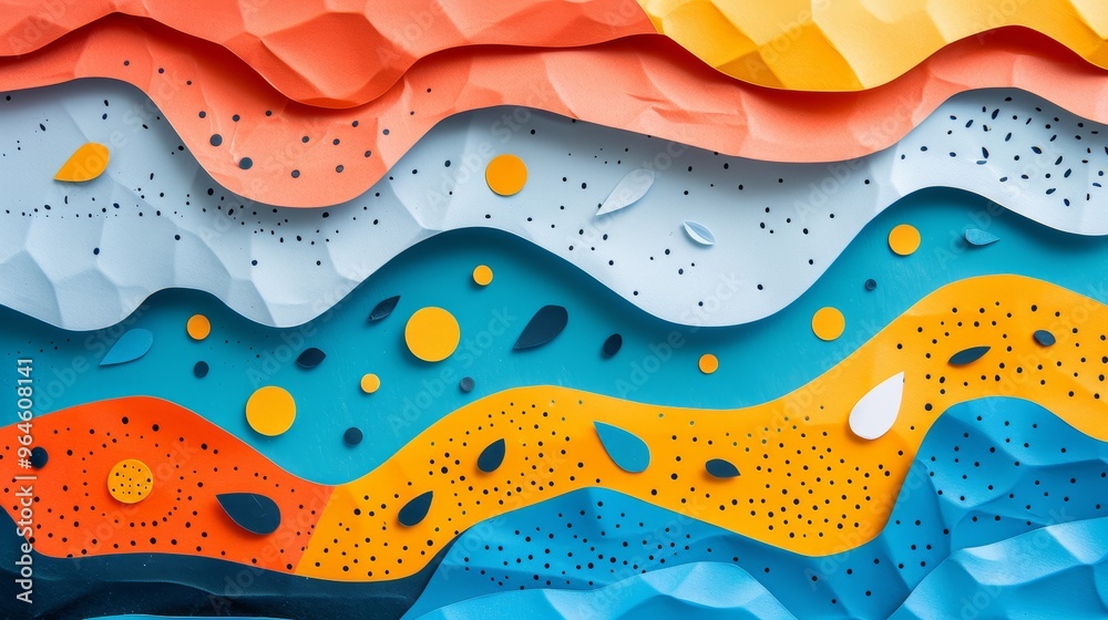Vibrant Abstract Paper Art Collage with Colorful Layers and Textured Patterns Vibrant Abstract Paper Art Collage with Colorful Layers and Textured Patterns