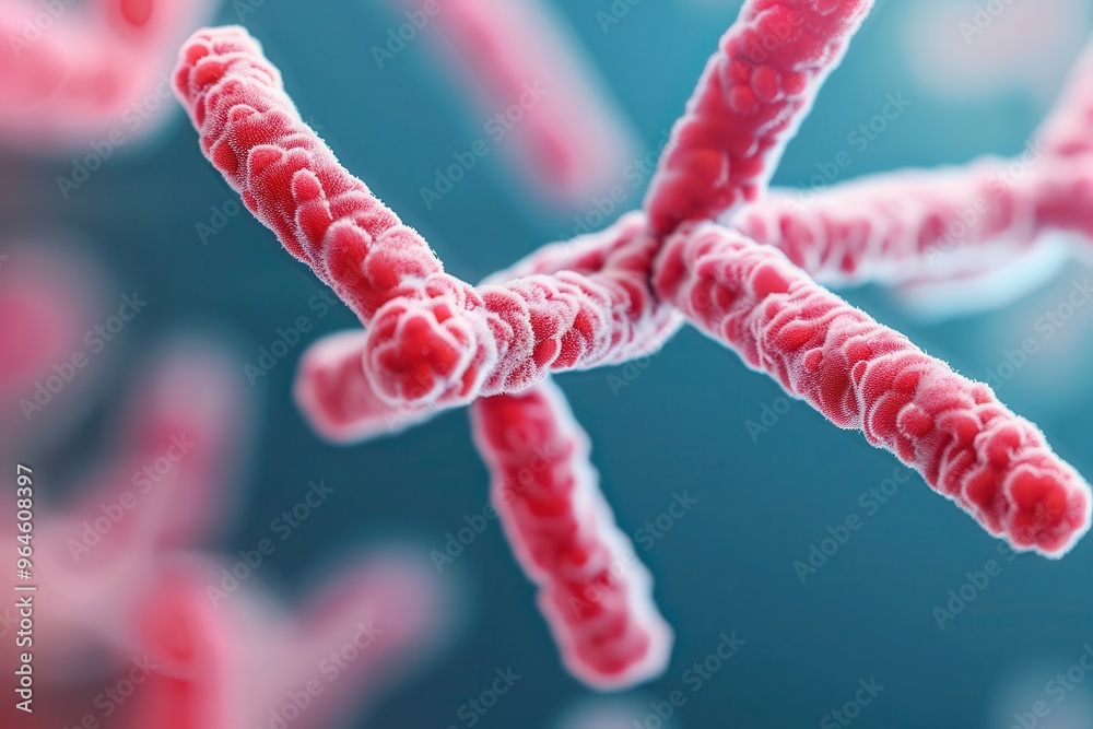 Human cell biology DNA strands molecular structure illustration, human genome. Medical research, genetics