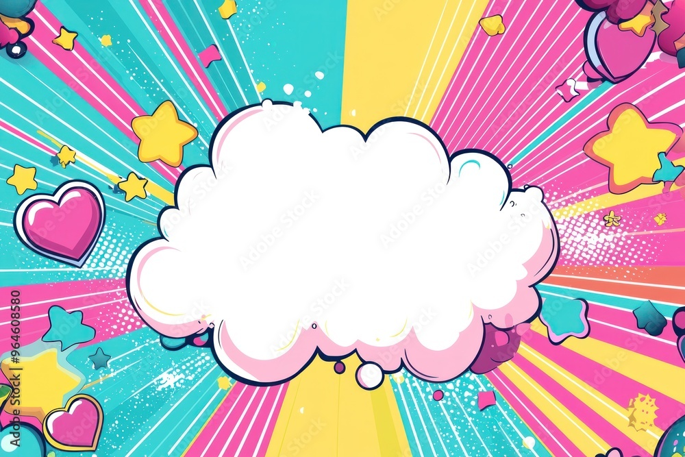 Cartoon comic book background with white space in the center, an empty white center for text or message, colorful pop art style For comic book and manga. Text banner. Vector bright dynamic cartoon Cartoon comic book background with white space in the center, an empty white center for text or message, colorful pop art style For comic book and manga. Text banner. Vector bright dynamic cartoon