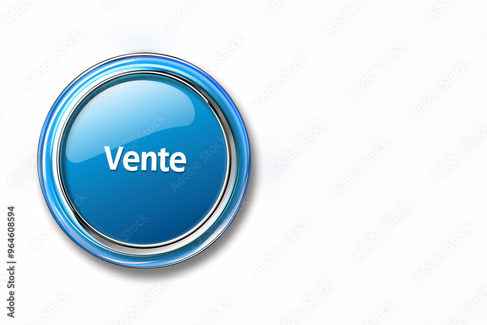 Bouton bleu numérique avec l'inscription 'Vente', interfaces web, e-commerce, et les plateformes de promotion en ligne, Black friday Bouton bleu numérique avec l'inscription 'Vente', interfaces web, e-commerce, et les plateformes de promotion en ligne, Black friday