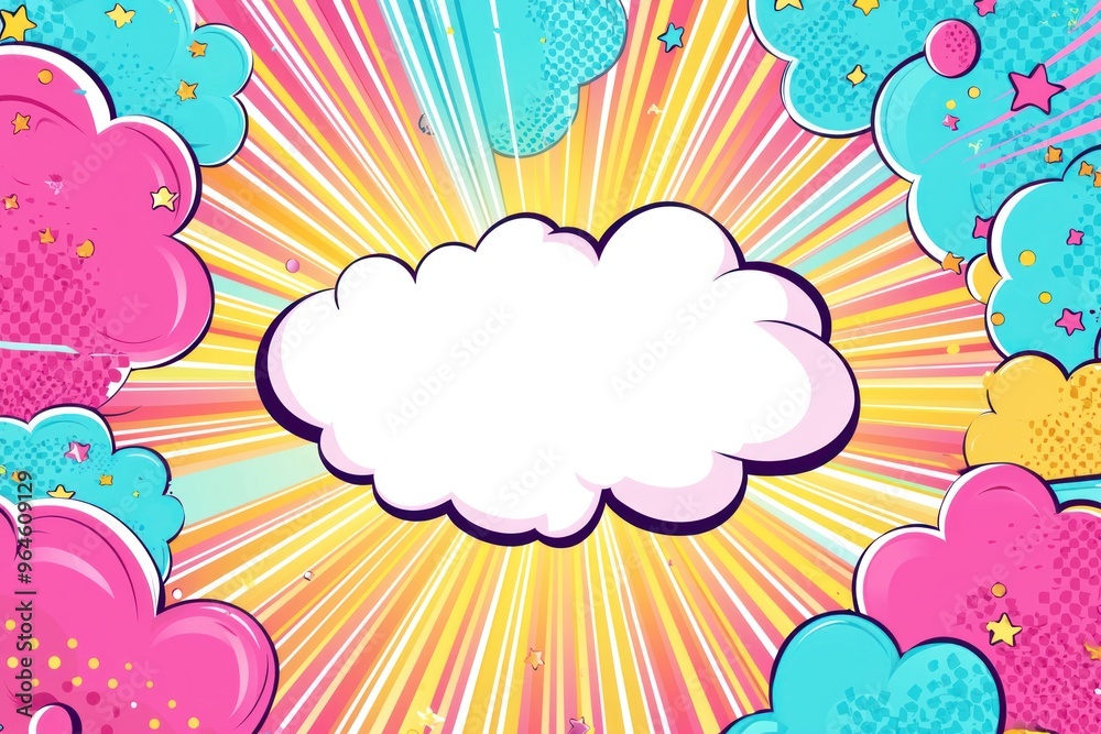 Cartoon comic book background with white space in the center, an empty white center for text or message, colorful pop art style For comic book and manga. Text banner. Vector bright dynamic cartoon Cartoon comic book background with white space in the center, an empty white center for text or message, colorful pop art style For comic book and manga. Text banner. Vector bright dynamic cartoon
