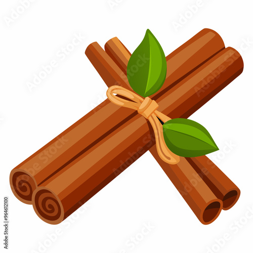 cinnamon sticks isolated on white
