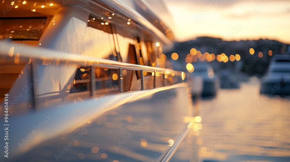 © Matthew - A serene sunset view of a luxury yacht in a marina, with soft lighting reflecting on the water. © Matthew - A serene sunset view of a luxury yacht in a marina, with soft lighting reflecting on the water.