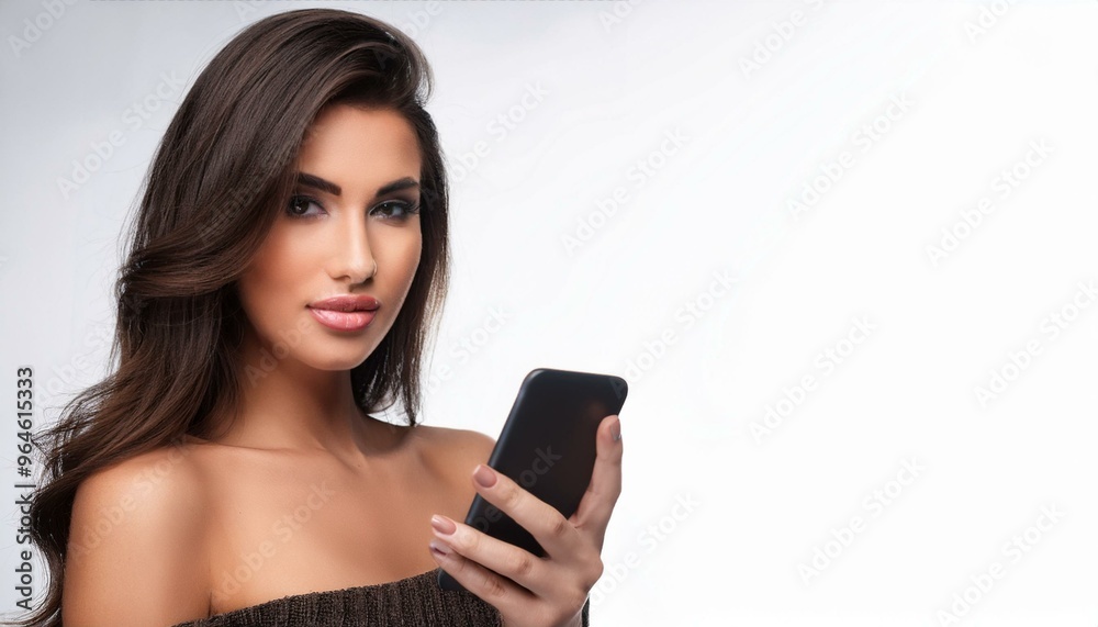 beautiful young woman with phone, AI generated beautiful young woman with phone, AI generated