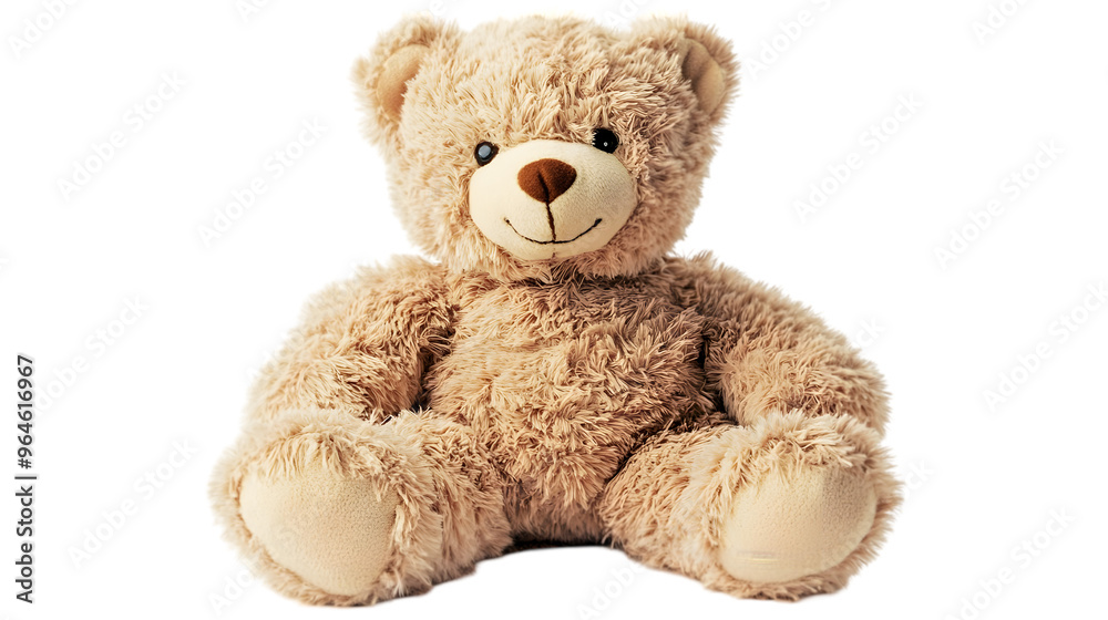 Obraz premium A fluffy teddy bear isolated on white background